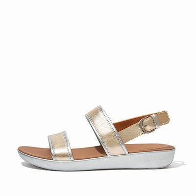 Fitflop Women's BARRA Metallic Back-Strap Sandals - Brown/Gold, CA3129684